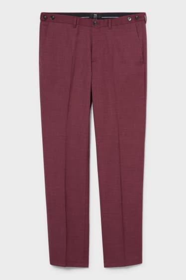 Men - Mix-And-Match Suit Trousers - slim fit - stretch - bordeaux-melange