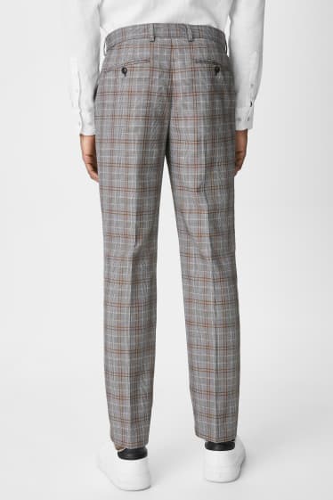 Uomo - Pantaloni coordinabili - Slim Fit - a quadretti - grigio