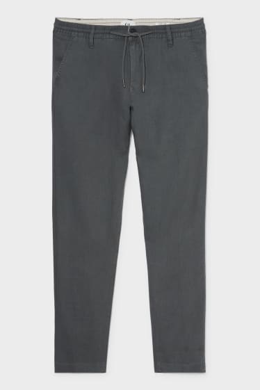 Men - Linen Chinos - dark green