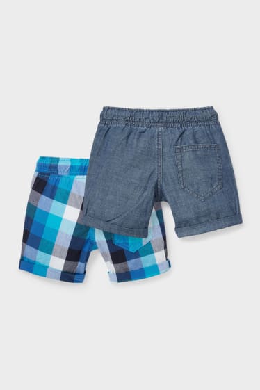 Kinder - Multipack 2er - Shorts - blau / dunkelblau