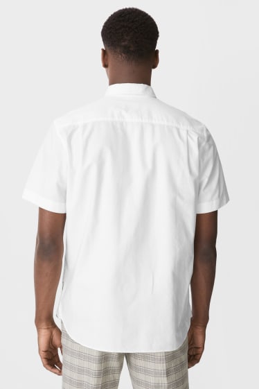 Men - Shirt - regular fit - button-down collar - white