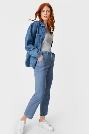 Mujer - Relaxed jeans - con fibras de cáñamo - vaqueros - azul