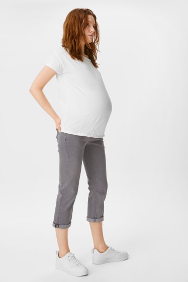 Kobiety - Rybaczki ciążowe z dżinsu - dżins-jasnoszary