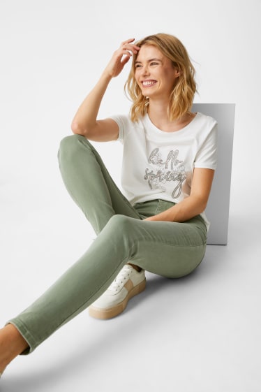 Femei - Skinny jeans - jeans modelatori  - verde deschis