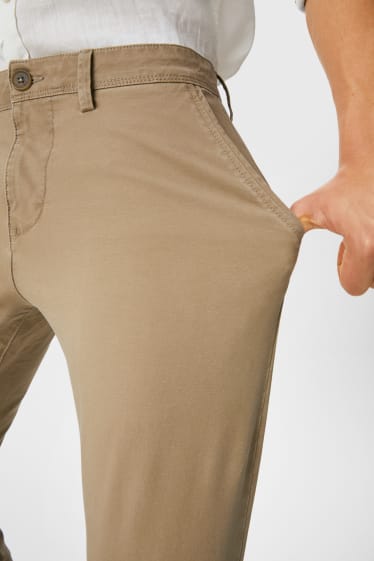 Men - Chinos - Slim Fit - Flex - light brown