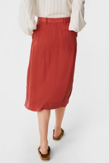 Women - Skirt - dark red