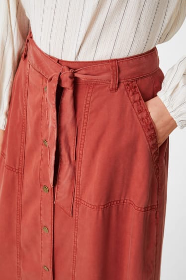 Women - Skirt - dark red