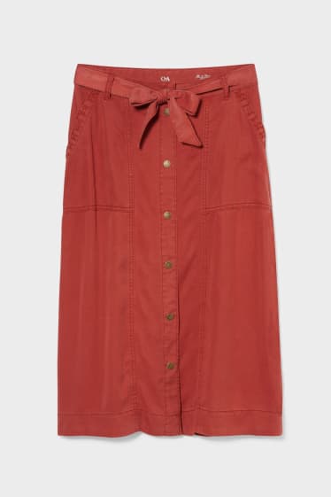 Women - Skirt - dark red