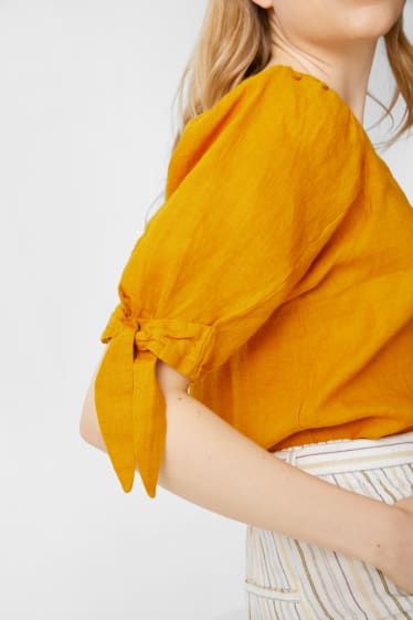 Mujer - Blusa de lino - naranja