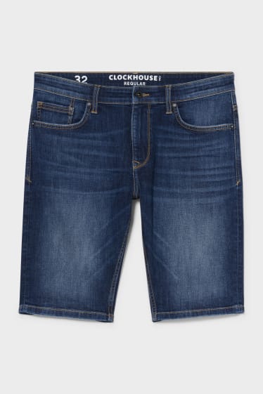 Heren - CLOCKHOUSE - korte spijkerbroek - LYCRA® - jeansdonkerblauw