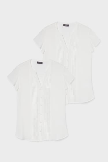 Mujer - Pack de 2 - blusas de chifóns - blanco