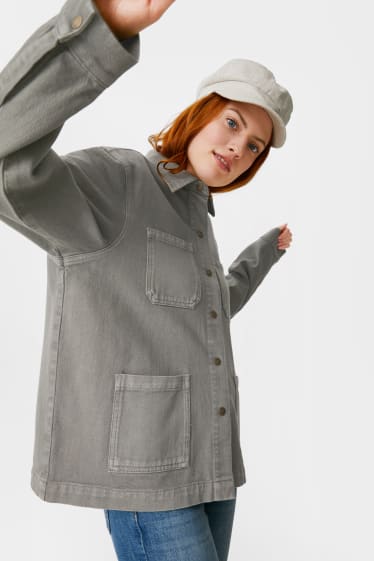 Women - Denim jacket - khaki
