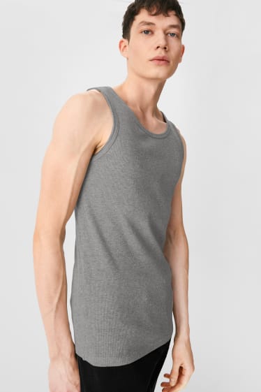 Hombre - CLOCKHOUSE - camiseta básica sin mangas - gris jaspeado