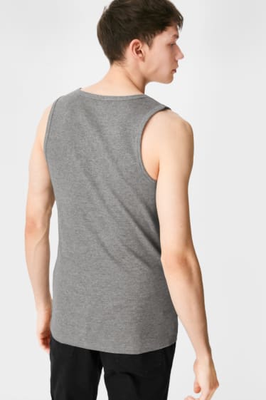 Hombre - CLOCKHOUSE - camiseta básica sin mangas - gris jaspeado