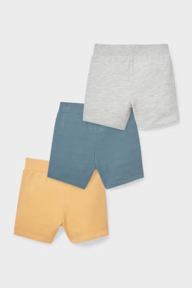 Babies - Multipack of 3 - baby sweat shorts - white / turquoise