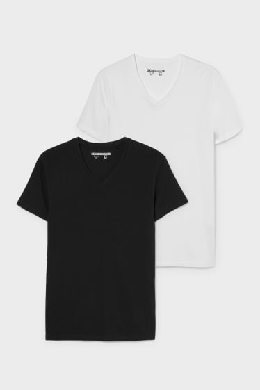 Uomo - CLOCKHOUSE - confezione da 2 - t-shirt - bianco / nero