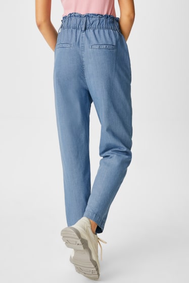 Ragazzi e giovani - CLOCKHOUSE - pantaloni paperbag - jeans azzurro