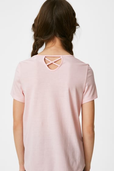 Kinderen - T-shirt - glanseffect - roze