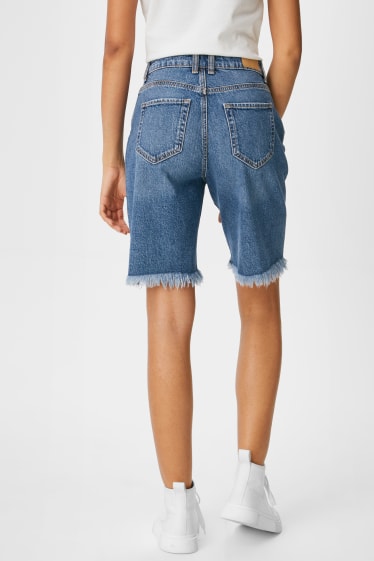 Dames - CLOCKHOUSE - bermuda van spijkerstof - jeansblauw