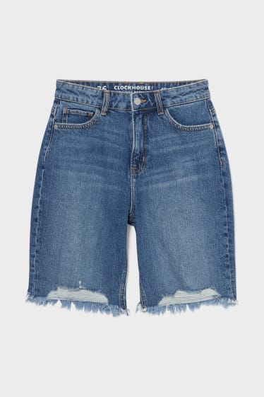 Dames - CLOCKHOUSE - bermuda van spijkerstof - jeansblauw