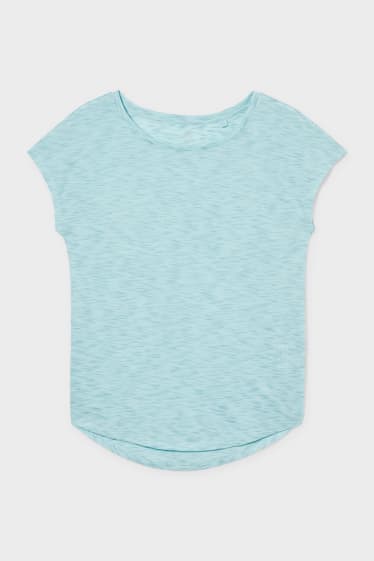 Femmes - T-shirt basique - rayé - turquoise clair