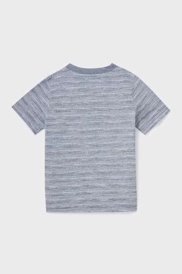 Children - Short Sleeve T-shirt - striped - dark blue-melange
