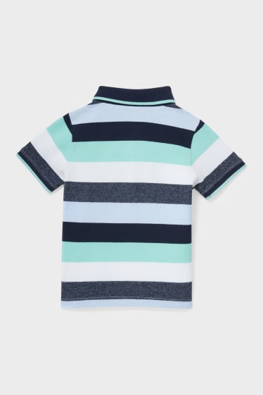 Kinder - Poloshirt - gestreift - blau / hellblau