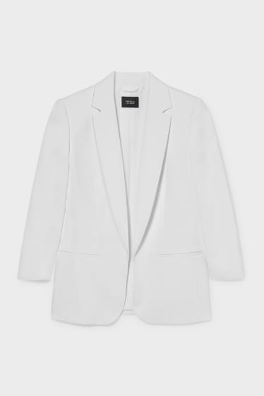 Dames - Business-blazer met schoudervullingen - wit