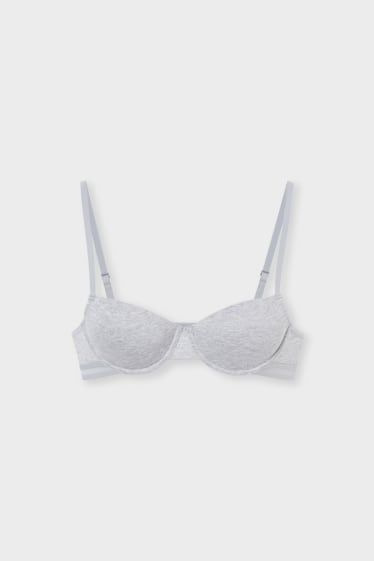 Donna - Reggiseno con ferretti - DEMI - imbottito - grigio chiaro melange