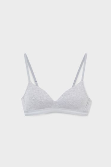 Women - Non-wired bra - push-up - light gray-melange