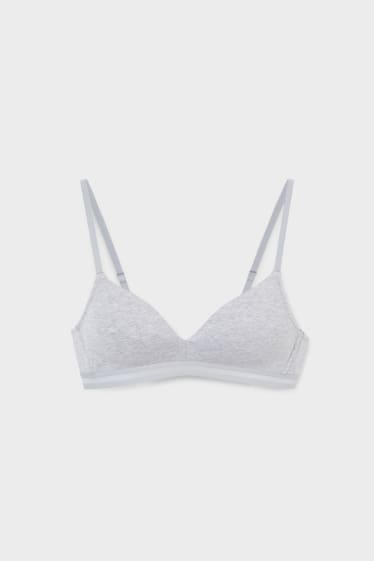 Donna - Reggiseno senza ferretti - push up - grigio chiaro melange