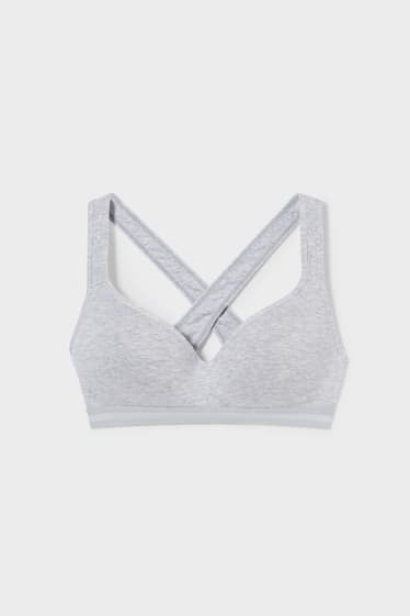 Women - Bralette - padded - light gray-melange