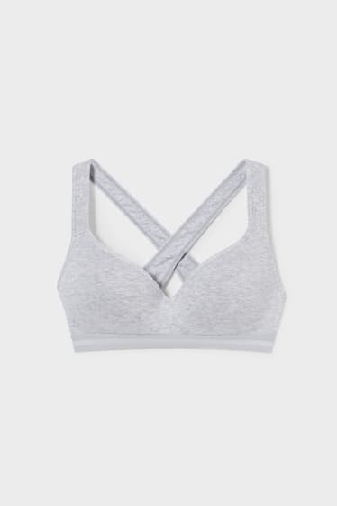 Damen - Bralette - wattiert - hellgrau-melange