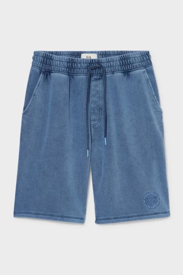 Uomo - Shorts di felpa - blu melange