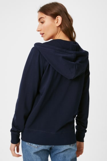 Mujer - Sudadera básica con cremallera y capucha - azul oscuro