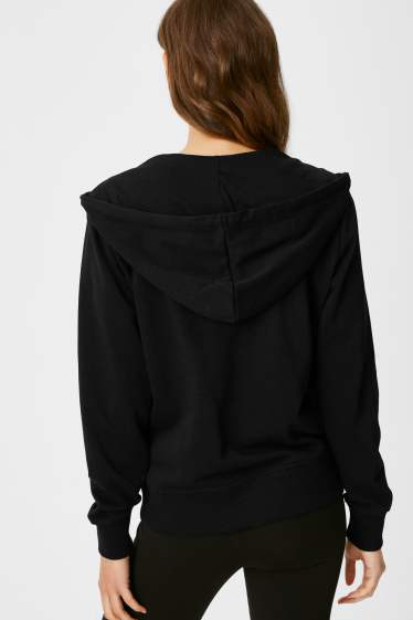 Mujer - Sudadera básica con cremallera y capucha - negro