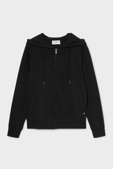 Mujer - Sudadera básica con cremallera y capucha - negro