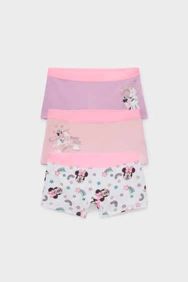 Niños - Pack de 3 - Minnie Mouse - boxers - blanco / rosa
