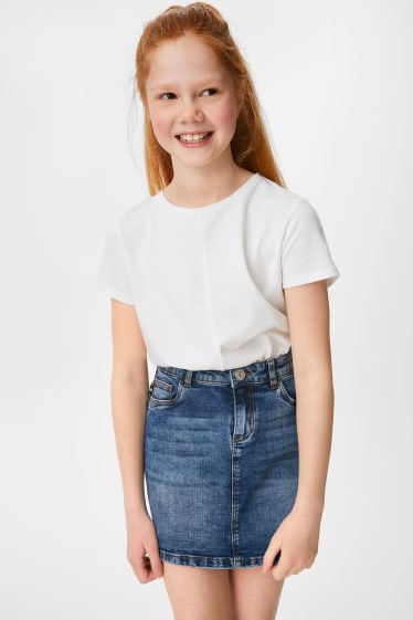Children Girls - Denim skirt - blue denim