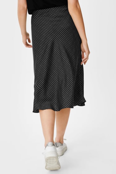 Women - Skirt - striped - black