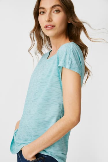 Dames - Basic-T-shirt - lichtturquoise