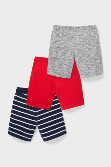 Bambini - Confezione da 3 - shorts in felpa - rosso