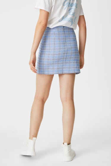 Women - CLOCKHOUSE - skirt - check - light blue