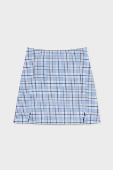 Kobiety - CLOCKHOUSE - spódnica - w kratkę - jasnoniebieski