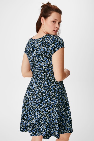 Kobiety - CLOCKHOUSE - sukienka - w kwiatki - ciemnoniebieski