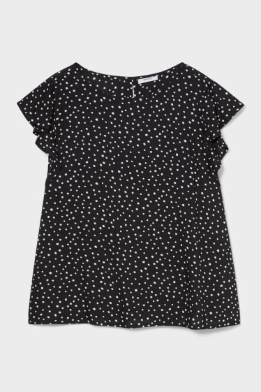 Women - Maternity blouse - polka dot - black
