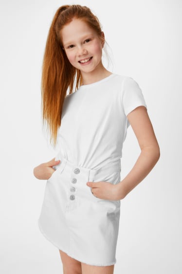 Children - Denim skirt - white