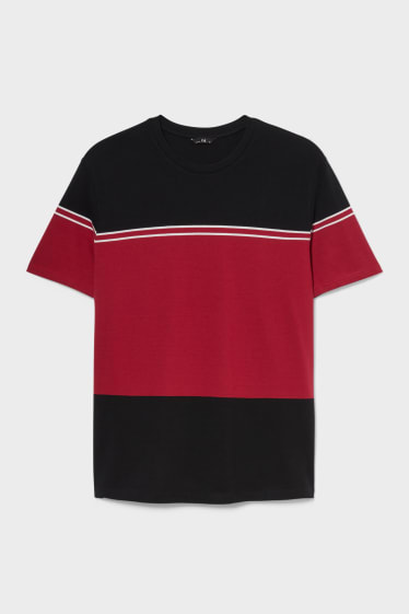 Hommes - T-shirt - noir / rouge