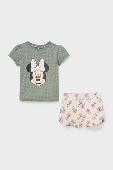 Bebés - Minnie Mouse - conjunto para bebé  - 2 piezas - verde / rosa