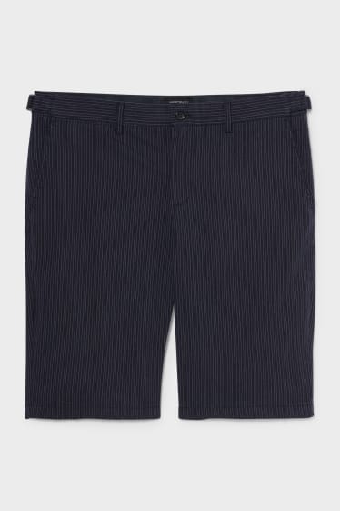 Men - Shorts - striped - dark blue